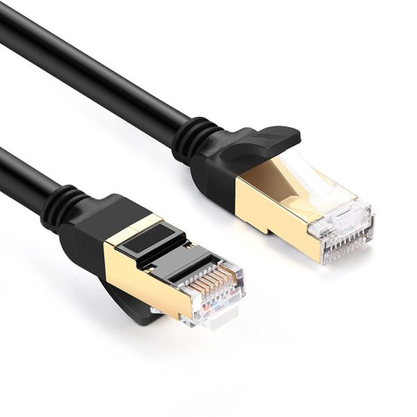Kabeļa plākstera kabelis LAN RJ45 CAT 7 STP 10Gbps 2m melns