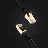 Kabeļa plākstera kabelis LAN RJ45 CAT 7 STP 10Gbps 2m melns