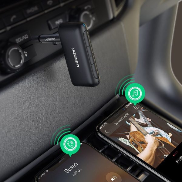 Audio skaņas uztvērējs Bluetooth 5.0 Aux Mini Jack Black Car
