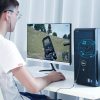 AUX 3,5 mm mini domkrata kolektora adapteris mikrofonam un melnām austiņām