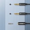 AUX 3,5 mm mini domkrata kolektora adapteris mikrofonam un melnām austiņām