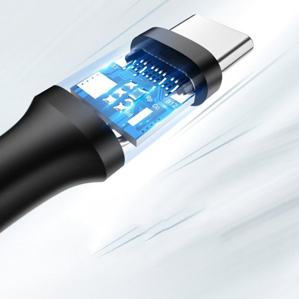 Izturīgs kabeļa USB kabelis - USB -C 480 Mb / s 3a 1,5m melns