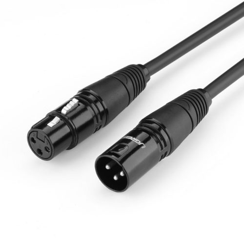 Paplašināšanas kabeļa audio kabelis XLR mikrofonam 1m melns