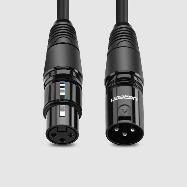 Paplašināšanas kabeļa audio kabelis XLR mikrofonam 1m melns