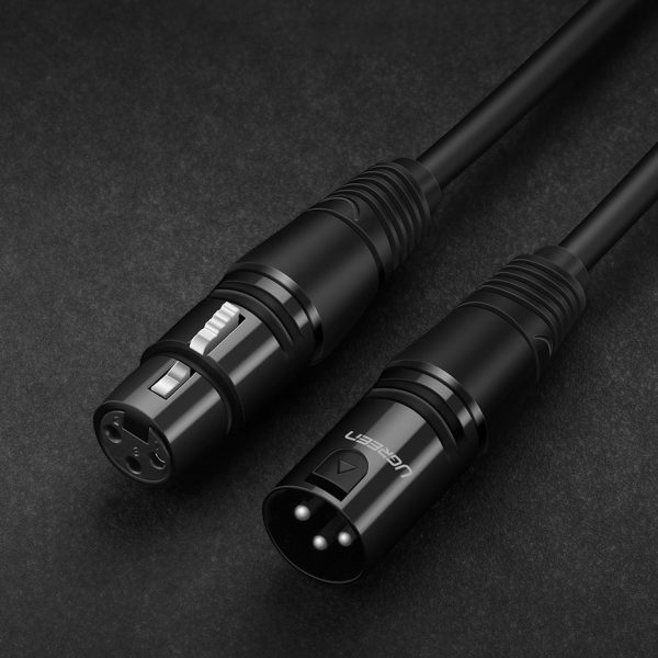 Paplašināšanas kabeļa audio kabelis XLR mikrofonam 1m melns