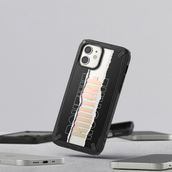 Bruņots korpuss ar rāmi ar iPhone 12 Mini Fusion X Design Routine Black
