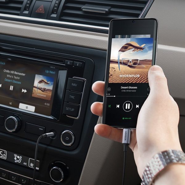 Stereo aux aux aux kabeļa mini ligzda - USB -C planšetdatoram 1m melns