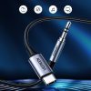 Stereo aux aux aux kabeļa mini ligzda - USB -C planšetdatoram 1m melns