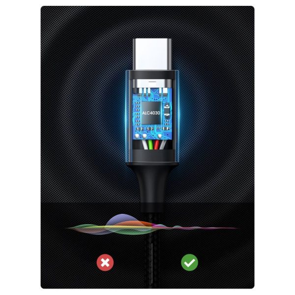 Stereo aux aux aux kabeļa mini ligzda - USB -C planšetdatoram 1m melns