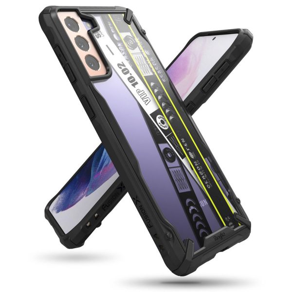 Bruņots korpuss ar Galaxy S21+ 5G Fusion X Dizaina biļete melna rāmja korpuss