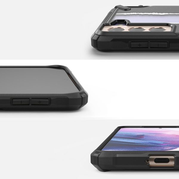 Bruņots korpuss ar Galaxy S21+ 5G Fusion X Dizaina biļete melna rāmja korpuss