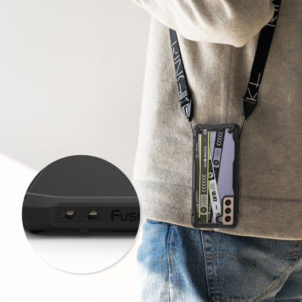 Bruņots korpuss ar Galaxy S21+ 5G Fusion X Dizaina biļete melna rāmja korpuss