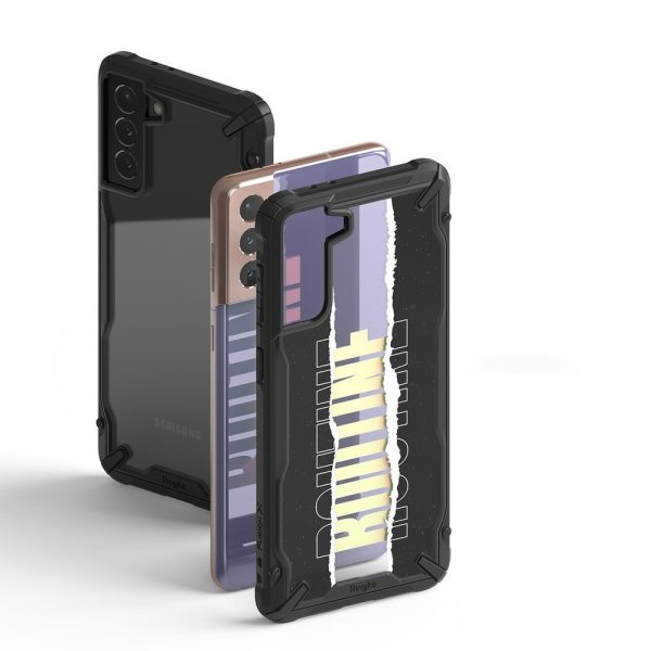 Bruņots korpuss ar Galaxy S21+ 5G Fusion X dizaina rutīna melns korpuss