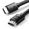HDMI 2.0 4K video audio kabeļa kabelis pītā 1m melnā krāsā