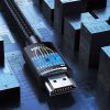HDMI 2.0 4K video audio kabeļa kabelis pītā 1m melnā krāsā