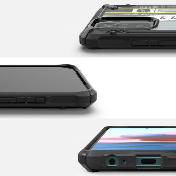 Bruņojušais korpusa vāks ar Xiaomi Redmi Note 10 / 10s Fusion X Dizaina biļete melnais rāmis