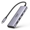 6in1 daudzfunkcionāls USB-C HUB-2X USB HDMI 4K SD un TF USB-C PD 100W pelēkās kartes lasītājs