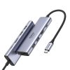 6in1 daudzfunkcionāls USB-C HUB-2X USB HDMI 4K SD un TF USB-C PD 100W pelēkās kartes lasītājs