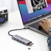 6in1 daudzfunkcionāls USB-C HUB-2X USB HDMI 4K SD un TF USB-C PD 100W pelēkās kartes lasītājs