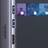 6in1 daudzfunkcionāls USB-C HUB-2X USB HDMI 4K SD un TF USB-C PD 100W pelēkās kartes lasītājs
