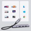 6in1 daudzfunkcionāls USB-C HUB-2X USB HDMI 4K SD un TF USB-C PD 100W pelēkās kartes lasītājs