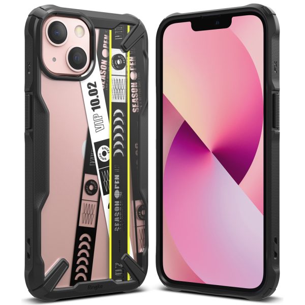 Bruņots korpuss ar rāmi ar iPhone 13 Mini Fusion X Dizaina biļete melnā josla