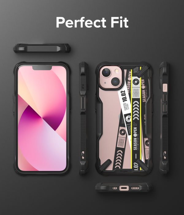 Bruņots korpuss ar rāmi ar iPhone 13 Mini Fusion X Dizaina biļete melnā josla