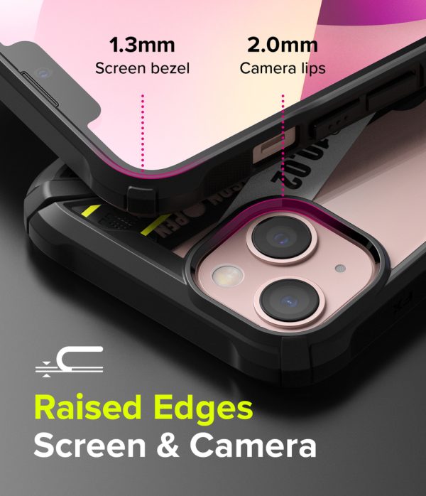 Bruņots korpuss ar rāmi ar iPhone 13 Mini Fusion X Dizaina biļete melnā josla