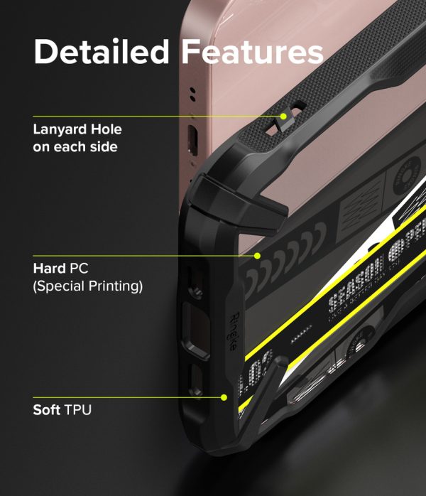 Bruņots korpuss ar rāmi ar iPhone 13 Mini Fusion X Dizaina biļete melnā josla
