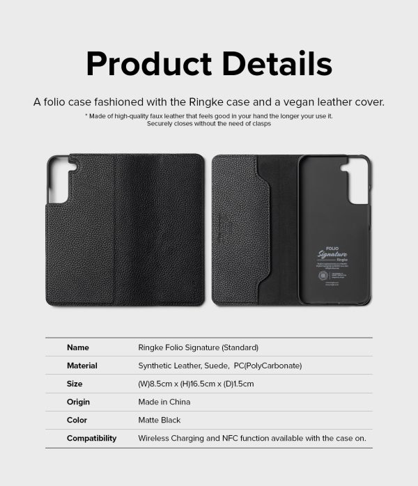 Ādas korpusa apvalks ar atloku Galaxy S22+ folio paraksts melns
