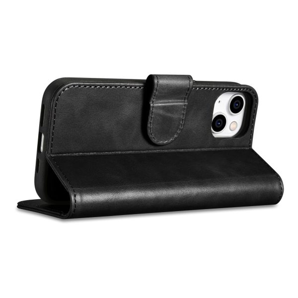 2in1 korpusa ādas apvalks ar iPhone 14 anti-RFID eļļas vaska maka korpuss melns