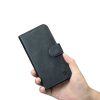 2in1 korpusa ādas apvalks ar iPhone 14 Pro anti-RFID Eļļas vaska maka korpuss zils
