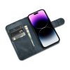 2in1 korpusa ādas apvalks ar iPhone 14 Pro anti-RFID Eļļas vaska maka korpuss zils