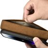 2in1 ādas korpuss ar iPhone 14 Pro anti-RFID Eļļas vaska maka korpuss gaiši brūns