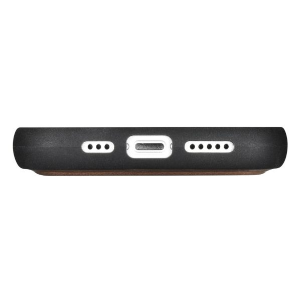 2in1 ādas korpuss ar iPhone 14 Plus anti-RFID Eļļas vaska maka lietu tumši brūns