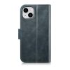 2in1 korpusa ādas apvalks ar iPhone 14 Plus anti-RFID eļļas vaska maka korpuss zilā krāsā