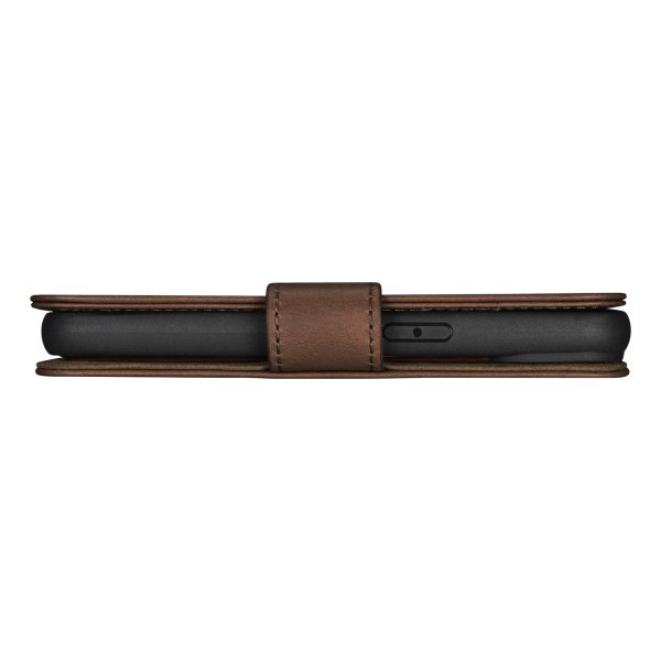 2in1 ādas korpuss ar iPhone 14 Pro Max anti-RFID Eļļas vaska maka maciņš tumši brūns