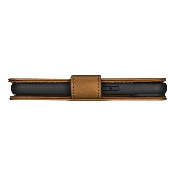 2in1 ādas korpuss ar iPhone 14 Pro Max anti-RFID Eļļas vaska maka lietu gaiši brūns