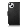 2in1 ādas korpuss ar iPhone 14 anti-RFID maka korpuss melns