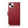 2in1 ādas korpuss ar iPhone 14 anti-RFID maka korpuss sarkans