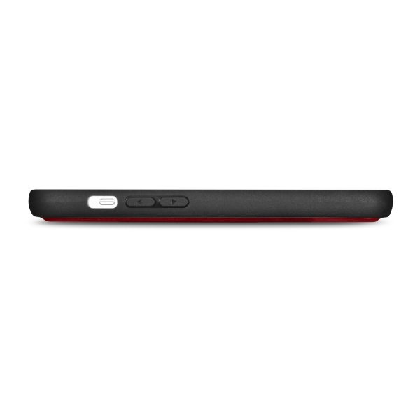 2in1 ādas korpuss ar iPhone 14 anti-RFID maka korpuss sarkans