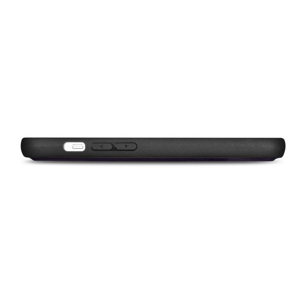 2in1 korpusa ādas apvalks ar iPhone 14 anti-RFID maka korpuss tumši purpursarkanā krāsā