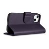 2in1 korpusa ādas apvalks ar iPhone 14 anti-RFID maka korpuss tumši purpursarkanā krāsā