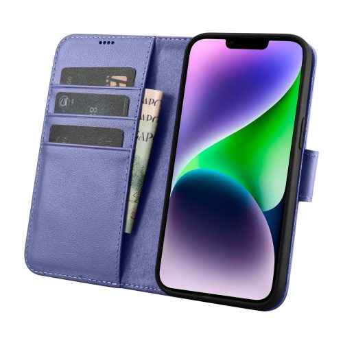 2in1 ādas korpuss ar iPhone 14 anti-RFID maka korpuss