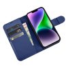 2in1 ādas korpuss ar iPhone 14 anti-RFID maka korpuss zils