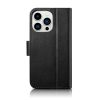 2in1 ādas korpuss ar iPhone 14 Pro anti-RFID maka korpuss melns