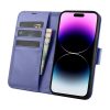 2in1 ādas korpuss ar iPhone 14 Pro anti-RFID maka korpuss gaiši purpursarkanā krāsā.