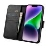2in1 ādas korpuss ar iPhone 14 Plus anti-RFID maka korpuss melns atloks