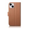 2in1 korpusa ādas apvalks ar iPhone 14 Plus anti-RFID maka lietu brūns
