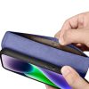 2in1 ādas korpuss ar iPhone 14 Plus anti-RFID maka korpuss gaiši purpursarkanā krāsā.